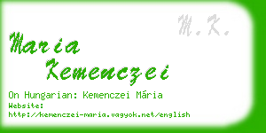 maria kemenczei business card