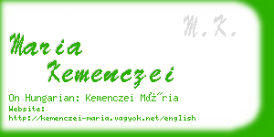 maria kemenczei business card